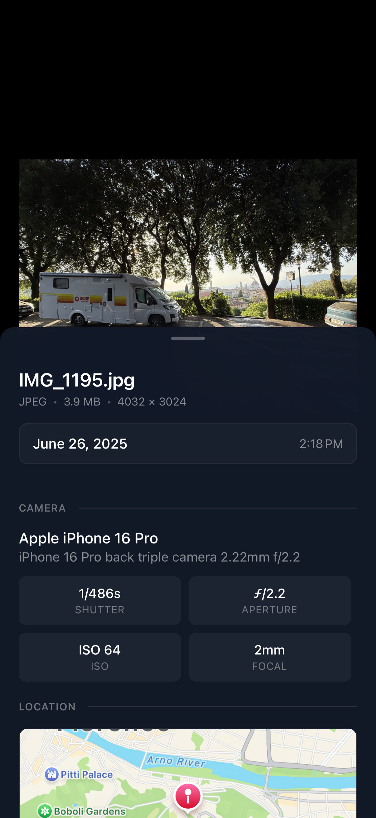 Fireside app photo detail view